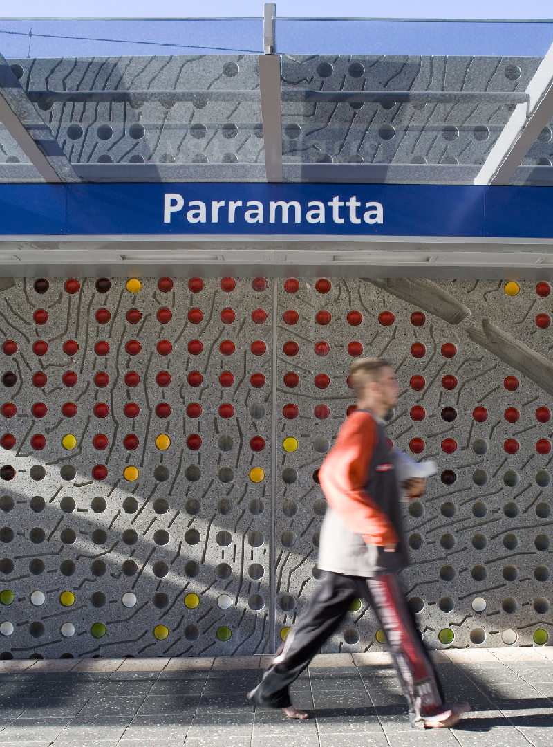 Parramatta Station Wall - award-winning urban design project by McGregor Westlake Architecture and HASSELL