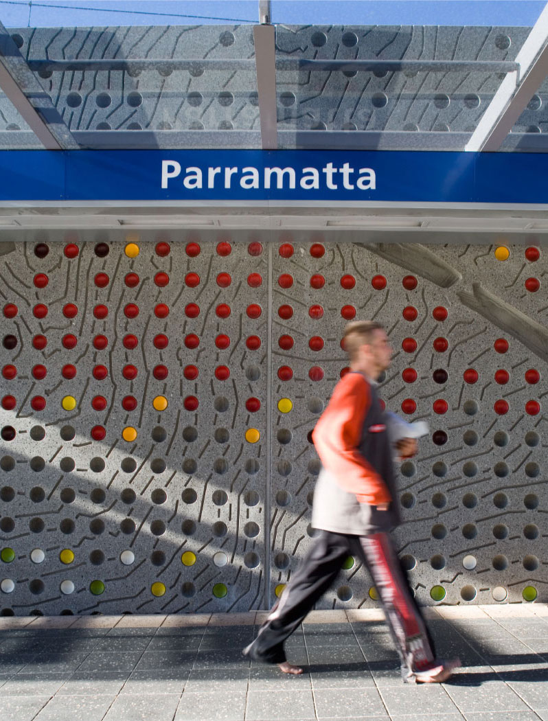 Parramatta Station Wall - award-winning urban design project by McGregor Westlake Architecture and HASSELL