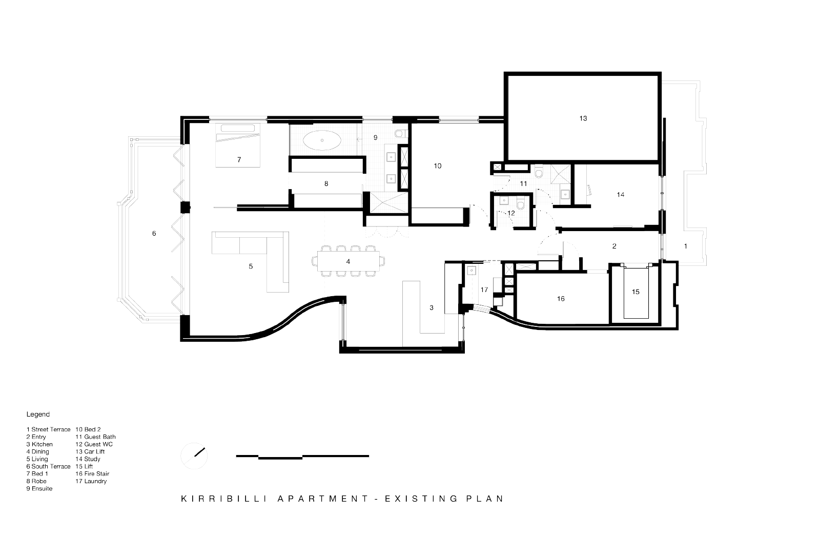 Kirribilli Apartment plan- an interior fit-out project by McGregor Westlake Architecture