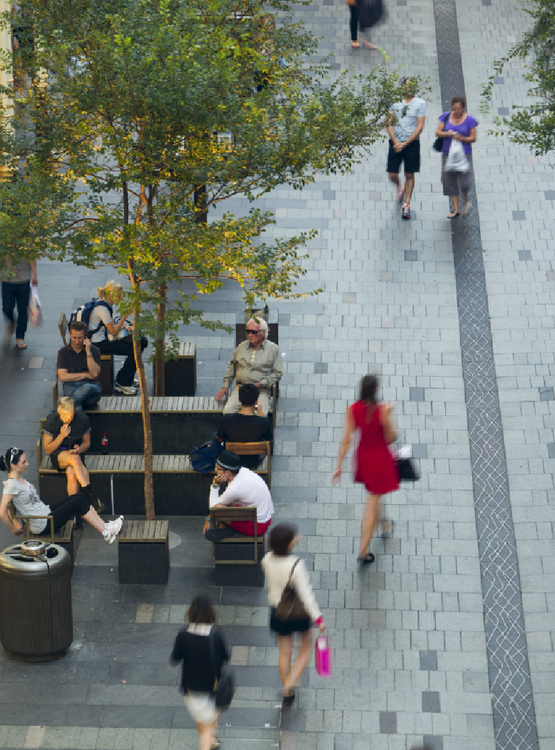 Pitt Street Mall Plaza and Furniture - Award-winning Urban Design project in Sydney by McGregor Westlake Architecture