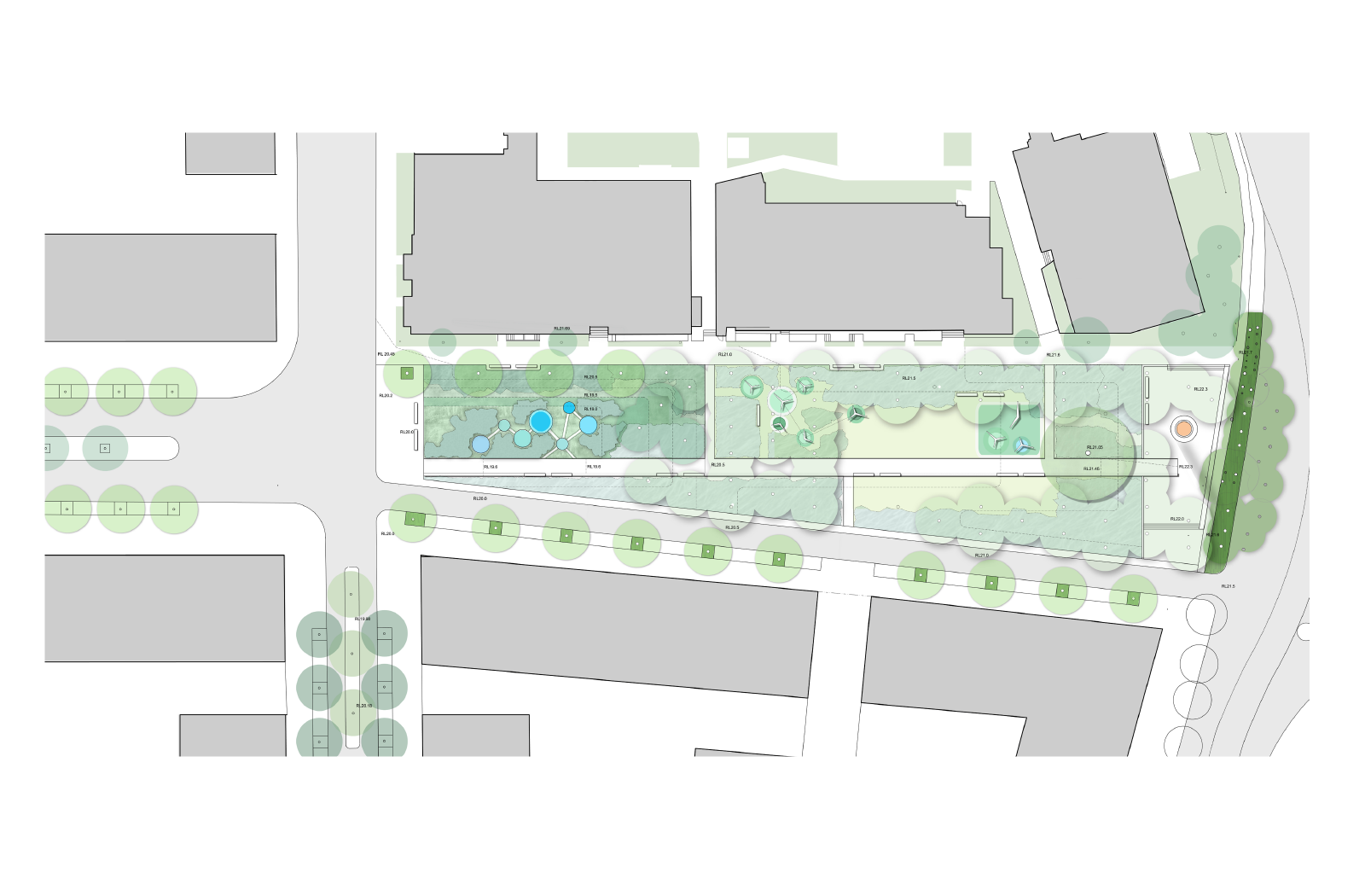 Rain Lantern urban design concept developed by McGregor Westlake Architecture and Gallagher Studios