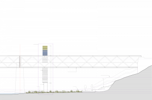 Drawing through parramatta river with Parrametre concept and Gasworks bridge in background