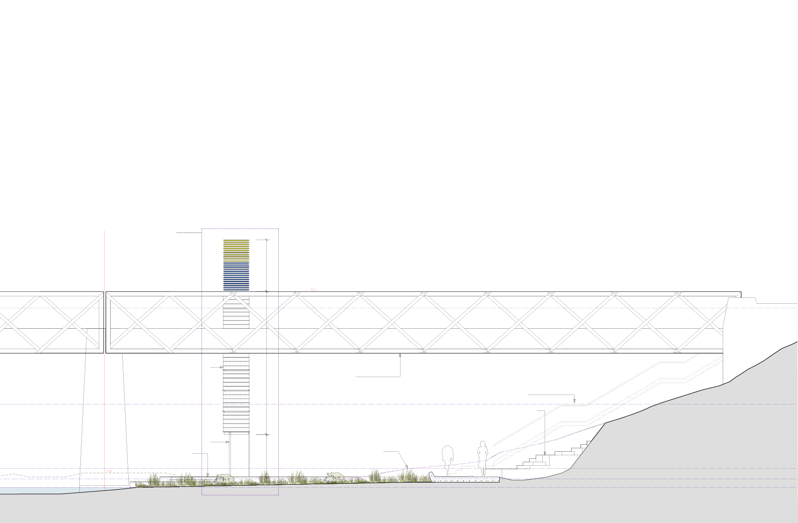 Drawing through parramatta river with Parrametre concept and Gasworks bridge in background