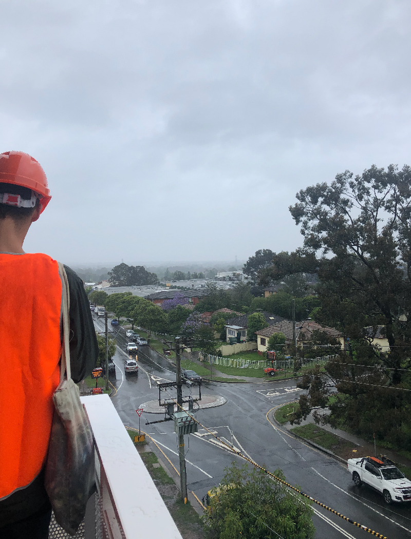 view to the blue mountains from balcony of st marys apartments